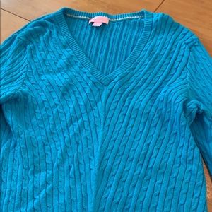 Turquoise Lily Pulitzer V-neck sweater